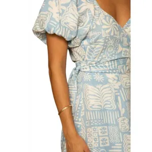 SHORE winnie wrap‎ midi dress in caribbean thumbnail 5