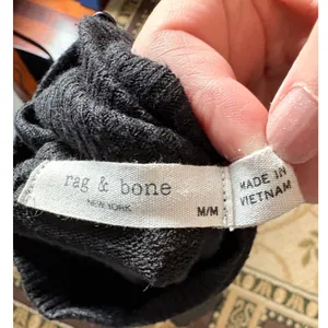 Rag and Bone Black Mock Neck Button Back Knit Sweater Long Sleeve Drop Shoulder thumbnail 10