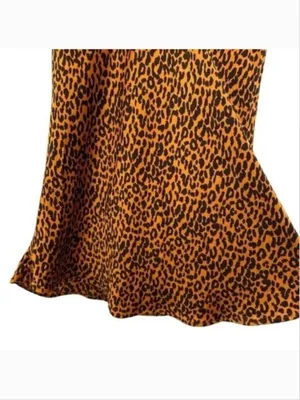 Hyped Unicorn Leopard Animal Print Satin Midi Skirt thumbnail 4