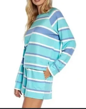 Wildfox Striped Long Sleeve Matching Lounge Wear Set Medium thumbnail 2