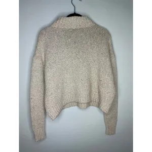 American Eagle Cropped Mock Turtleneck Sweater Women's Size Medium Neutral thumbnail 2