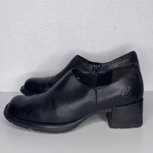 Y2K Timberland Smart Comfort System Black Leather Heeled Shoes Sz 8M thumbnail 9