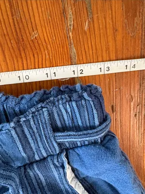 Indigo Rein Blue Striped Wide-Leg Tie Waist Pants Size Small thumbnail 3