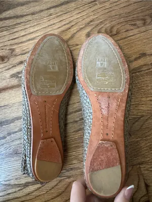 Frye Emma Woven Ballet Flat 10 Leather upper Taupe Coquette Buisness Casual thumbnail 2