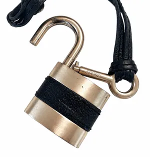 CHLOE PADDINGTON Black Leather / Gold Tone Metal Large Padlock & Large Gold Key thumbnail 7
