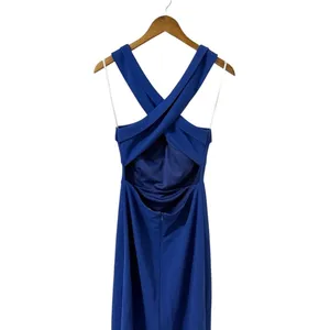 Lulus Head to Cocktail Hour Royal Blue Halter Neck Maxi Dress size S NWT thumbnail 6