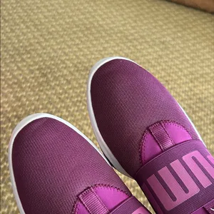 Puma Women's Slip-On Athletic Sneakers in Magenta with White Sole thumbnail 3