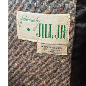 Jill Jr Vintage Tweed Overcoat Brown Multicolor ILGWU Union Made Long Coat Med thumbnail 4