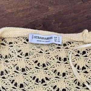 Stradivarius open crochet knit bolero bell long sleeve coverup top thumbnail 4