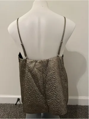 Women's Abercrombie and Fitch Gold Textured Tank Top S with Black Lining thumbnail 10