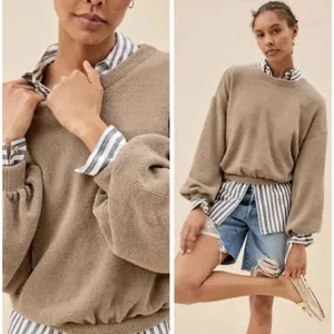 Free People Beach Women's green Pullover Sweater medium cropped streetwear NWT thumbnail 2