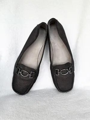 Aerosoles Women's Black Faux Leather Slip-On Loafer Flats 9.5 Square Toe thumbnail 3