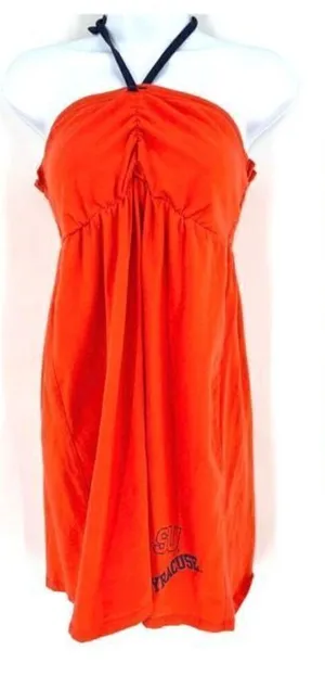Pro‎ Edge Women's Syracuse Halter Smocked Back Coverup Dress Orange Size Large thumbnail 1