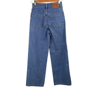 Levis Mile High Cropped Wide Leg Women 24 Blue Button Fly High Rise Denim thumbnail 4