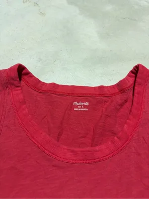 Madewell Women’s Red Tank Top - Casual Scoop Neck cotton large thumbnail 5