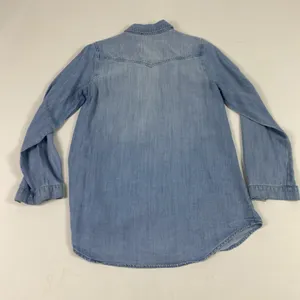 Side Stitch Shirt Womens XXS Light Blue Lyocell Chambray Button Down Tunic Top thumbnail 8