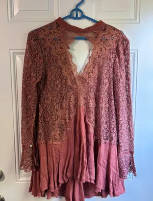 Pink Free People Top thumbnail 2