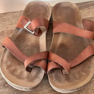 Yokono Tan Leather Toe‎ Loop Cork Slide Sandals Spain EU 40 US 9 thumbnail 1
