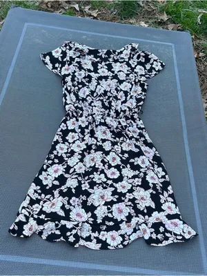 Black & pink floral dress gypsies &‎ moondust size medium spring summer whimsy thumbnail 8