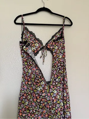 AFRM Olivier Lace Cutout Floral Maxi Dress M Y2K Romantic $138 thumbnail 10