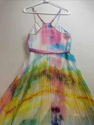 Victoria's Secret Pastel Rainbow Pleated Maxi Dress thumbnail 5