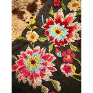 Johnny Was Gray Floral Embroidered Top Size Large thumbnail 9