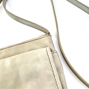 HOBO Leather Crossbody Bag in Light Gray thumbnail 6