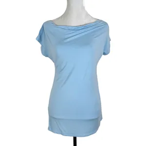 San Francisco City Lights Soft Drape Neck Tee T-Shirt Light Blue Medium NEW thumbnail 2