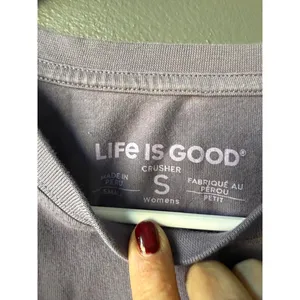 Life is Good Women's Graphic T-Shirt - Purple Flip Flop Design thumbnail 6