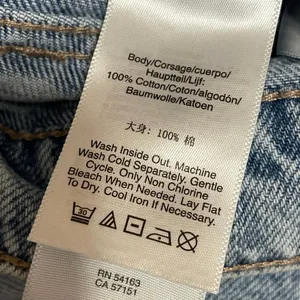 DKNY Women's Blue Light Wash Rhinestone High Rise Wide Leg Baggy Denim Jeans 28 thumbnail 5