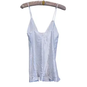 Victoria’s Secret 90s Silk Babydoll Tie Front Slip Dress Medium White Lingerie thumbnail 2