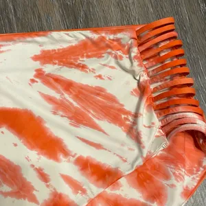 Lucky Brand Orange White 'Fireworks' Tie Dye High Waist Bikini Size L thumbnail 4