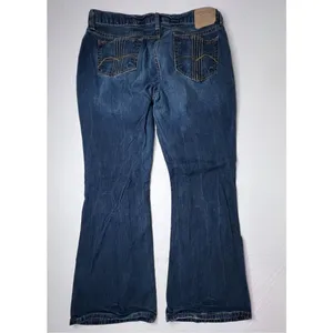 American Eagle Bootcut Wide Leg Pocket‎ Embroidered Details Blue Jean sz 12 thumbnail 8