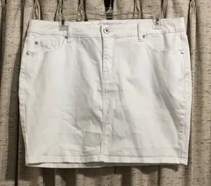 Torrid White Denim Mini Skirt  thumbnail 1