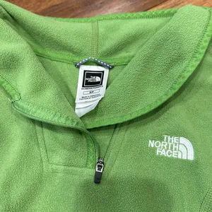 The North Face Woman’s Kelly Green Logo Fleece Half Zip Neck Top Jacket S thumbnail 2