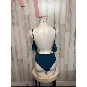 Curve teal satin bodysuit (size 0XL) thumbnail 4