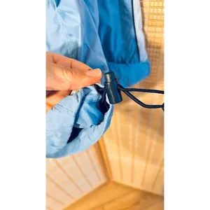 Columbia Sportwear Company water resistant rain light blue hooded Jacket coat thumbnail 8