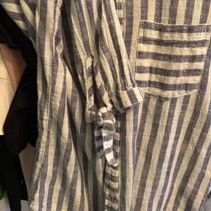 Abercrombie & Fitch Striped Button Up Shirt Tie Sleeve Medium thumbnail 4