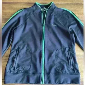 Lauren Ralph Lauren Active Full Zip Jacket Black with Green Trim Size Large thumbnail 1