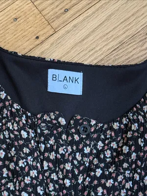 BLANK Black Floral Pleated Full Button-Front Maxi Dress Large thumbnail 3