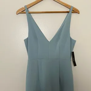 Lulus‎ Melora Slate Blue Sleeveless Maxi Dress V Neck Gown Size S thumbnail 6