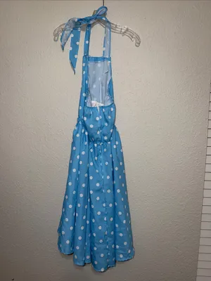 Costume overall dress blue with white polka dots Forum novelties halter dress thumbnail 6
