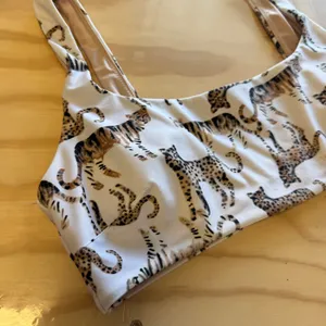 Aerie Animal Print Wide Strap Scoop Bikini Top Leopard Tiger Large 8836782302 thumbnail 4
