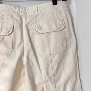 White House Black Market Ivory Cotton Corduroy Cropped Pants Women’s Size 6‎ thumbnail 6