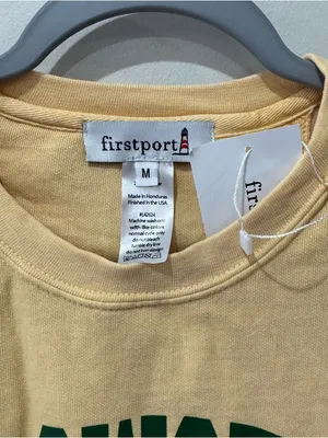 New! Firstport Size Medium Sweatshirt Yellowstone Athletics‎ Butter Yellow thumbnail 3