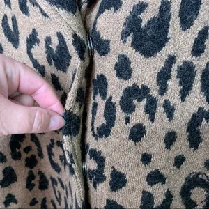 Rachel Zoe Leopard Wool Blend Two Button Cardigan Size Small thumbnail 5
