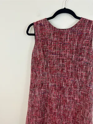 Adam Lippes Collective Red Tweed Sheath Dress Size 6 Women's thumbnail 3