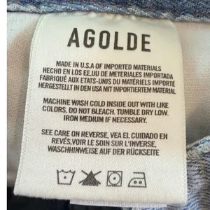 AGOLDE Criss Cross Distressed Denim Mini Skirt Light Wash 27 thumbnail 7