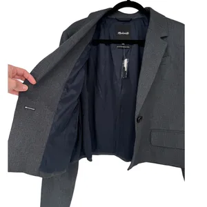 NWT Madewell Women's Sutter Crop Blazer Jacket Grey Italian Fabric NM509 Size XL thumbnail 7