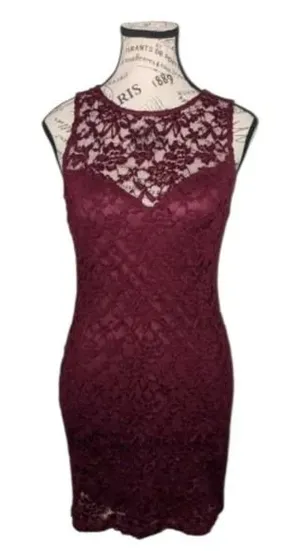 Legend Floral Lace Sheer Yoke Bodycon Dress, Size Small thumbnail 1